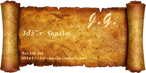 Jür Gyula névjegykártya